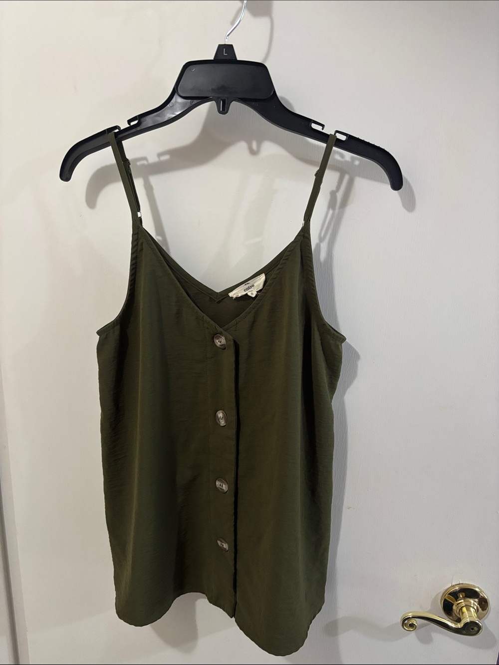 entro Olive Green Button-Down Cami